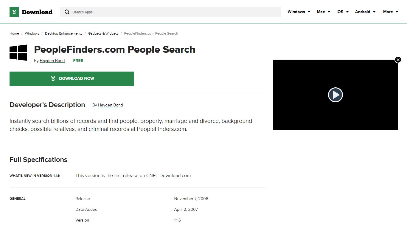 PeopleFinders.com People Search - Free download and software reviews ...